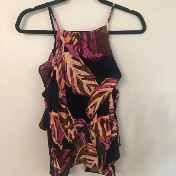 Mossimo Navy Ruffle Back Cut-out Flowy Spaghetti Strap top Size M GUC - Picture 8 of 8